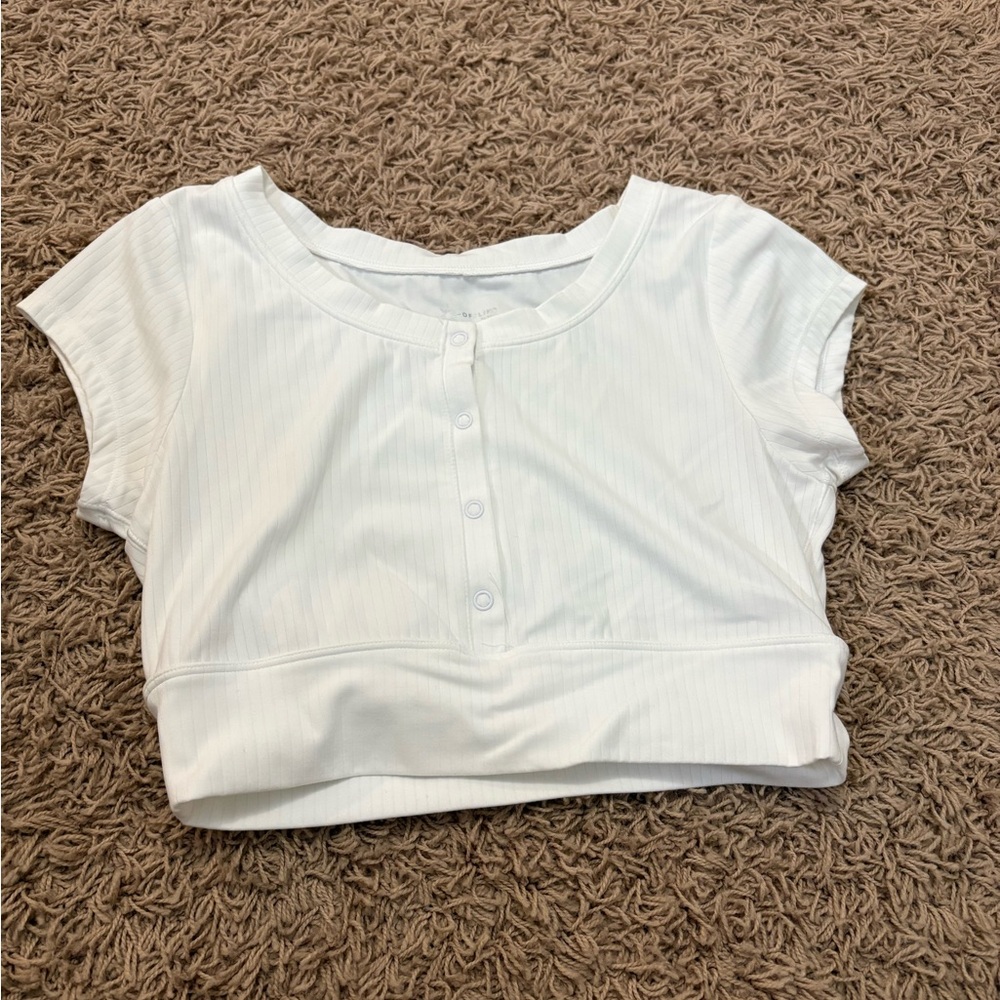 Women's White Short Sleeve Top